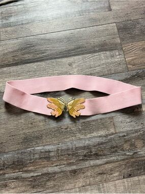 90’s 2000’s y2k Pink Elastic Butterfly Waist Belt - my mom rocked these